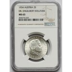 Austria, 2 szylingi 1934 Dollfuss - NGC MS63