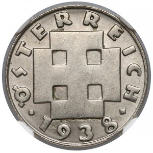 Austria, 5 groschen 1938 - rzadki - NGC MS63