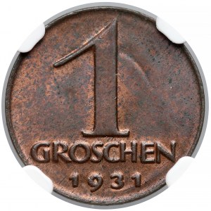 Austria, Groschen 1931 - NGC MS63 BN