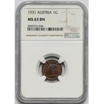 Austria, Groschen 1931 - NGC MS63 BN