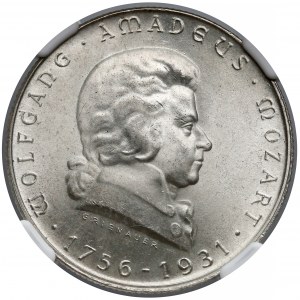 Austria, 2 szylingi 1931 Mozart - NGC MS64