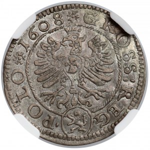 Zygmunt III Waza, Grosz Kraków 1608 smoczy orzeł - piękny i rzadki