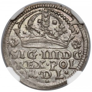Zygmunt III Waza, Grosz Kraków 1608 - przejściowy - NGC MS62