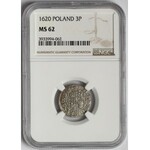 Zygmunt III Waza, Półtorak Bydgoszcz 1620 - 2-0 - NGC MS62