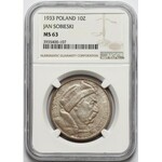 Sobieski 10 złotych 1933 - NGC MS63