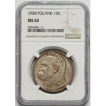 Piłsudski 10 złotych 1938 - NGC MS62