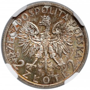 Głowa kobiety 2 złote 1932 - NGC MS64