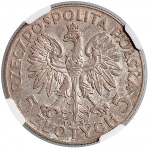 Głowa kobiety 5 złotych 1932 Warszawa - NGC AU58