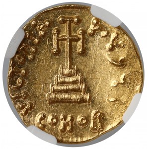 Konstans II i Konstantyn IV (641-668), Solid - NGC MS - krzyż