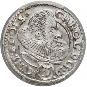 Śląsk, Karol II, 3 krajcary Oleśnica 1612 - PCGS MS65