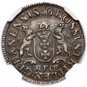 August III Sas, Trojak Gdańsk 1763 - CZYSTE srebro - piękny