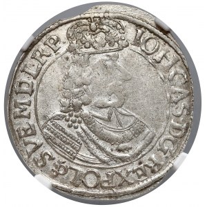 Jan II Kazimierz, Ort Toruń 1665 HDL - rzadki - NGC MS60