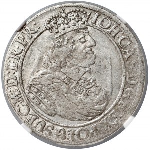Jan II Kazimierz, Ort Gdańsk 1662 - lewek w tarczy - NGC AU58