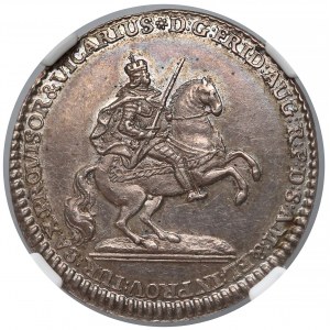 August III Sas, Odbitka Dukata w srebrze (grosz wikariacki) 1745 - rzadka