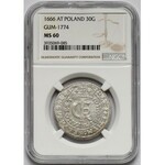 Jan II Kazimierz, Tymf Kraków 1665 AT - piękny - NGC MS60