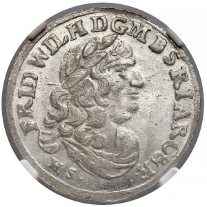 Niemcy, Prusy, Fryderyk Wilhelm, Szóstak Królewiec 1682 HS - NGC MS64