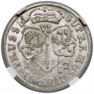 Niemcy, Prusy, Fryderyk Wilhelm, Szóstak Królewiec 1682 HS - NGC MS64