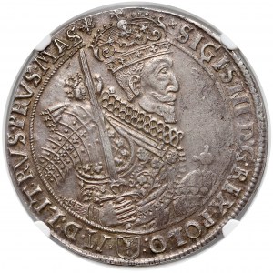 Zygmunt III Waza, Talar Bydgoszcz 1628 II - Półkozic na Aw. - NGC AU58