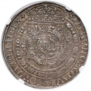 Zygmunt III Waza, Talar Bydgoszcz 1628 II - Półkozic na Aw. - NGC AU58