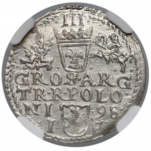 Zygmunt III Waza, Trojak Olkusz 1598 - NGC MS64