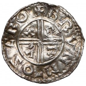 Anglia, Aethelred (978-1016) Denar typu Crux - Brungar - b. rzadki