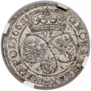 Jan II Kazimierz, Szóstak Kraków 1662 AT - NGC AU55