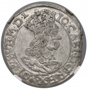 Jan II Kazimierz, Szóstak Kraków 1662 AT - NGC AU58