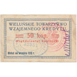 Wieluń TWK 1916 Wrzesień 50 kopiejek - ramka z kropek