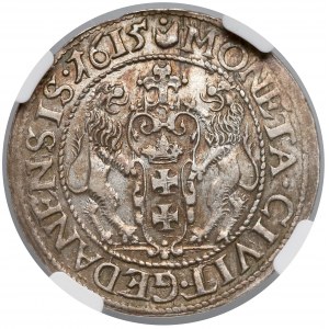 Zygmunt III Waza, Ort Gdańsk 1615 - tarcza spiczasta - NGC AU58