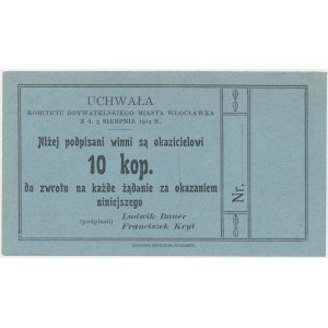 Włocławek, Komitet Obywatelski, 10 kopiejek 1914 - blankiet