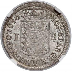 Jan II Kazimierz, Ort Wschowa 1650 - NGC AU58