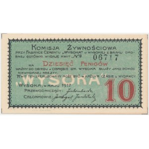 Wysoka, Komisja Żywnościowa, 10 fenigów 1917