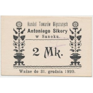 Sanok, Antoni Sikora, 2 marki (ważne do 31.12.1920)