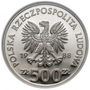 Próba NIKIEL 500 złotych 1988 Jadwiga - NGC PF69 UC