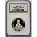 Próba NIKIEL 500 złotych 1988 Jadwiga - NGC PF69 UC