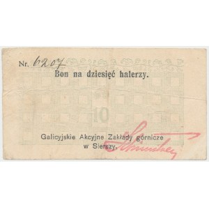 Siersza, Galicyjskie Zakłady Górnicze, 10 halerzy (1919)