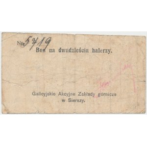 Siersza, Galicyjskie Zakłady Górnicze, 20 halerzy (1919)