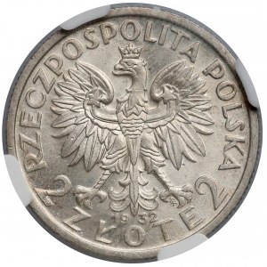 Głowa Kobiety 2 złote 1932 - NGC MS61