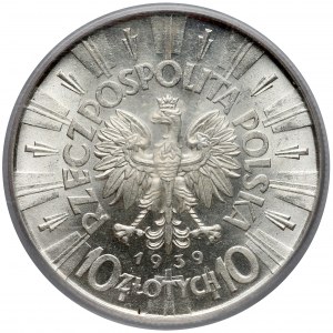Piłsudski 10 złotych 1939 - PCGS MS62