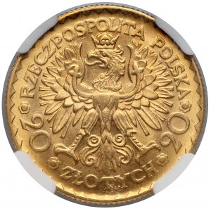 20 złotych 1925 Chrobry - NGC MS63