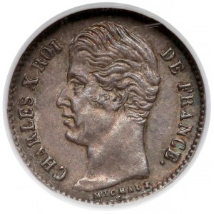 Francja, 1/4 franka 1828-A - NGC AU55