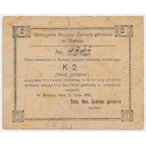 Siersza, Galicyjskie Zakłady Górnicze, 2 korony 1919 - K bez kropki