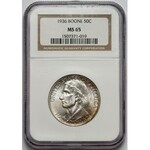 USA, 50 centów (Half dolar) 1936 - Boone - NGC MS65