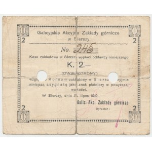 Siersza, Galicyjskie Zakłady Górnicze, 2 korony 1919 - K z kropką