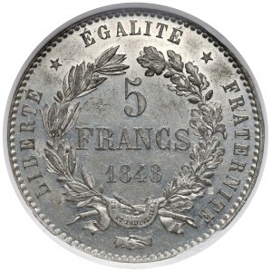 Francja, ESSAI 5 franków 1848 - ANACS PF63