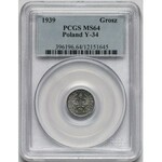 Generalna Gubernia, 1 grosz 1939 - PCGS MS64 - piękny