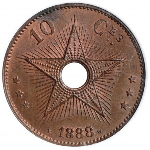 Kongo belgijskie, 10 centimes 1888 - NGC MS63 BN