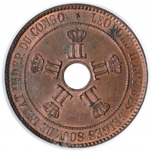 Kongo belgijskie, 10 centimes 1888 - NGC MS63 BN