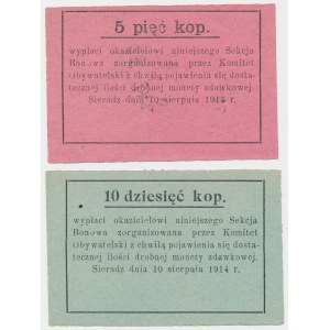 Sieradz, 5 i 10 kopiejek 1914 - blankiety (2szt)