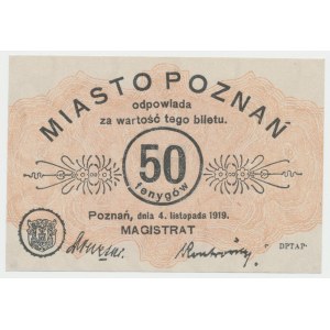 Poznań, 50 fenigów 1919 - znak wodny grzyby
